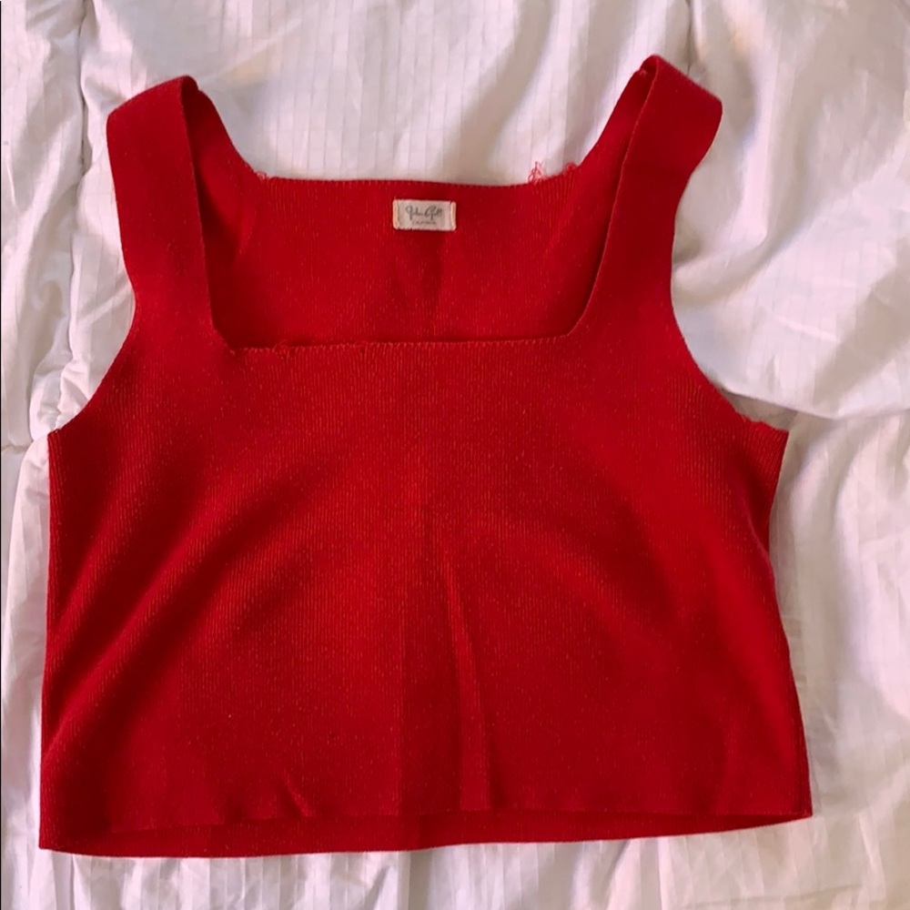 Red crop top